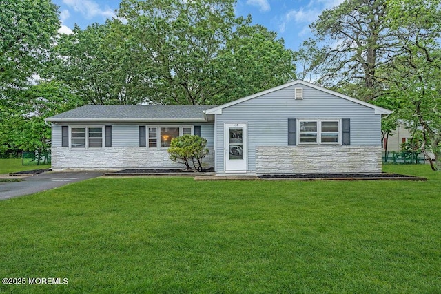 458 Drum Point Rd, Brick, NJ 08723 - view of front facade featuring stone siding and a front yard