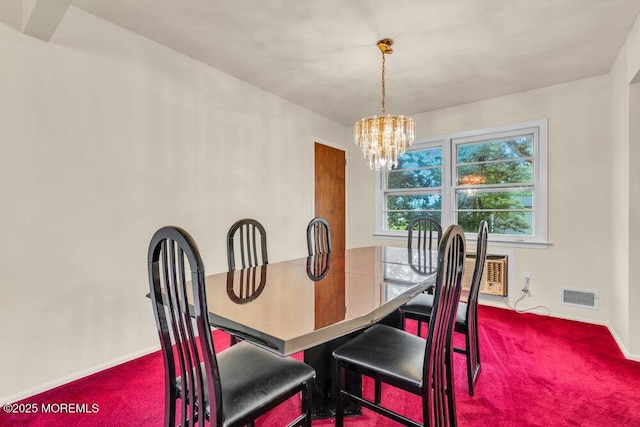 458 Drum Point Rd, Brick, NJ 08723 - carpeted dining room featuring a chandelier and baseboards