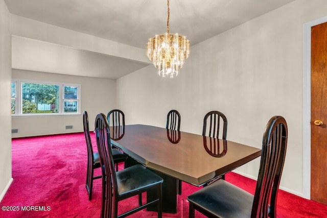 458 Drum Point Rd, Brick, NJ 08723 - dining room with carpet flooring and a chandelier