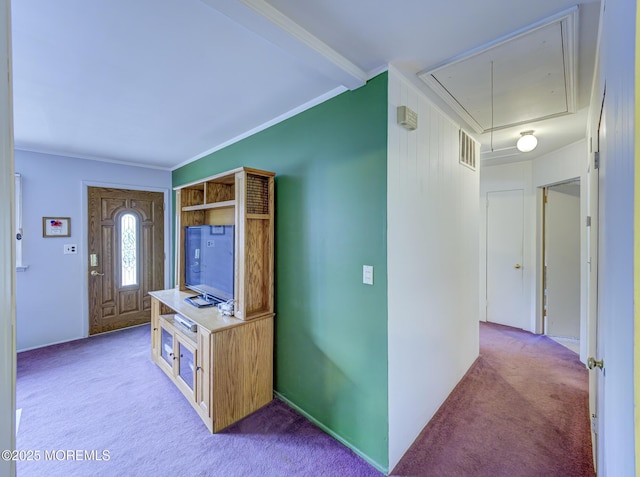 162 Attison Ave, Toms River, NJ 08757 - foyer entrance with carpet floors and ornamental molding