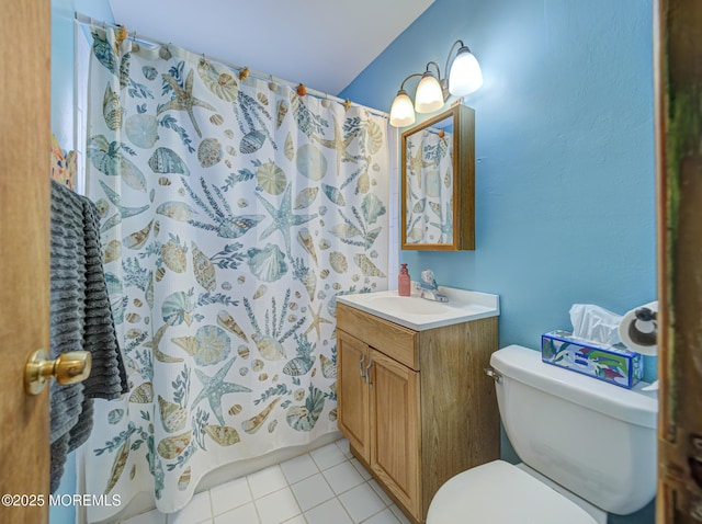 162 Attison Ave, Toms River, NJ 08757 - full bathroom featuring vanity, curtained shower, and tile patterned flooring
