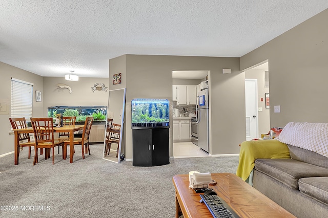 1106 Lilly Ln, Jackson, NJ 08527 - living area with a textured ceiling and light colored carpet