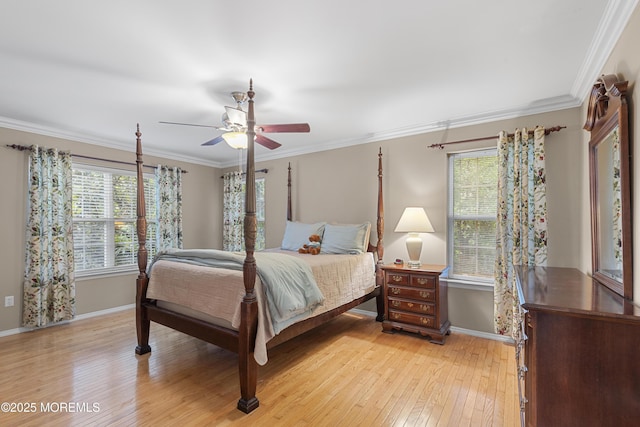 3 Canterbury Ct, Jackson, NJ 08527 - bedroom with multiple windows, light wood-type flooring, ornamental molding, and a ceiling fan