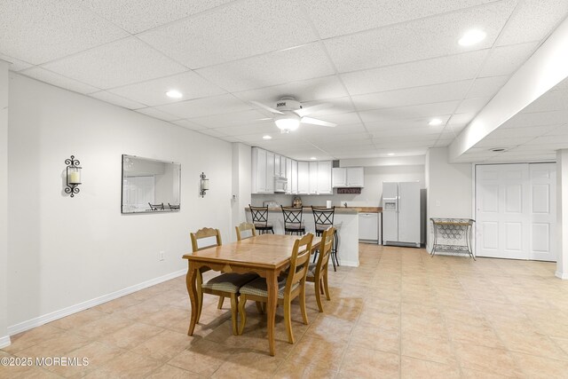 3 Canterbury Ct, Jackson, NJ 08527 - dining space featuring ceiling fan, recessed lighting, and a drop ceiling