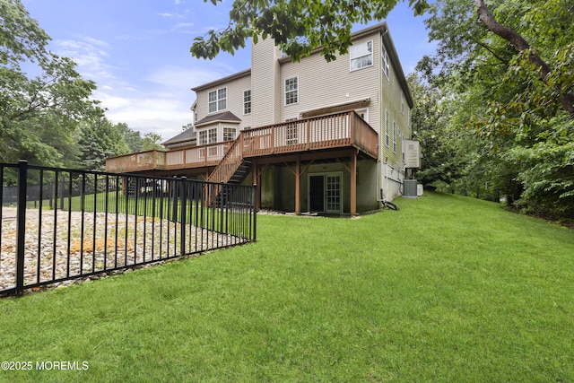 3 Canterbury Ct, Jackson, NJ 08527 - back of property featuring a deck, a chimney, and stairs