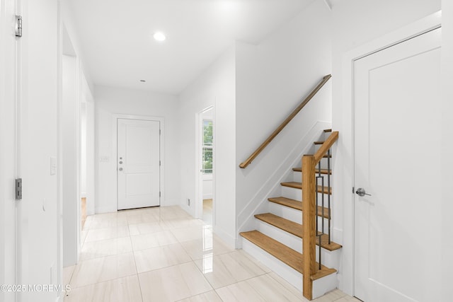 92 Wadsworth Ave, Lakewood, NJ 08701 - foyer entrance featuring stairway, recessed lighting, and light tile patterned floors