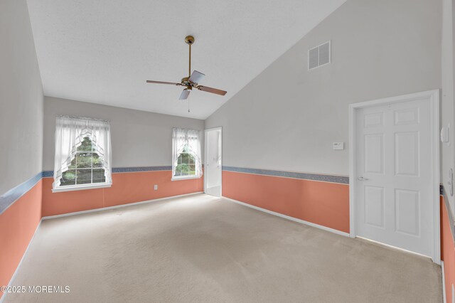 23 Dexter Ln, Jackson, NJ 08527 - carpeted empty room with ceiling fan and high vaulted ceiling