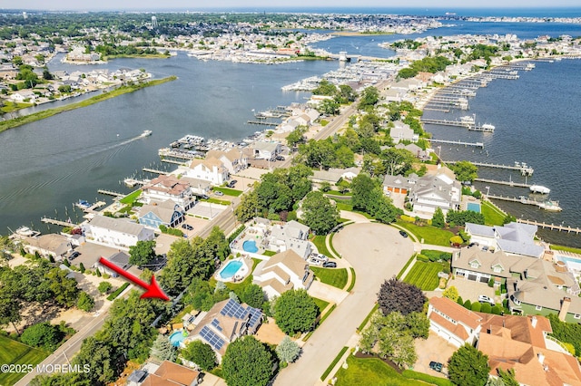 648 Point Ave, Brick, NJ 08724 - aerial overview of property's location with a large body of water and nearby suburban area