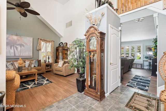 648 Point Ave, Brick, NJ 08724 - entryway with ceiling fan and a towering ceiling