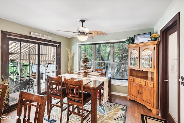 648 Point Ave, Brick, NJ 08724 - dining area featuring ceiling fan and wood finished floors