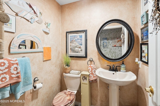 648 Point Ave, Brick, NJ 08724 - half bathroom with toilet and a textured wall