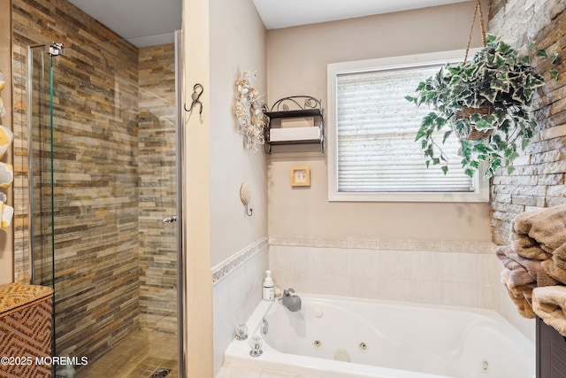648 Point Ave, Brick, NJ 08724 - bathroom featuring a shower stall and a tub with jets