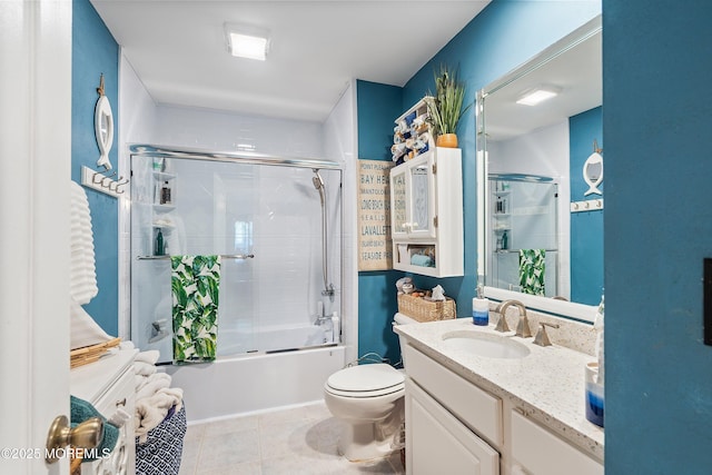 648 Point Ave, Brick, NJ 08724 - full bath with bath / shower combo with glass door, vanity, and tile patterned floors