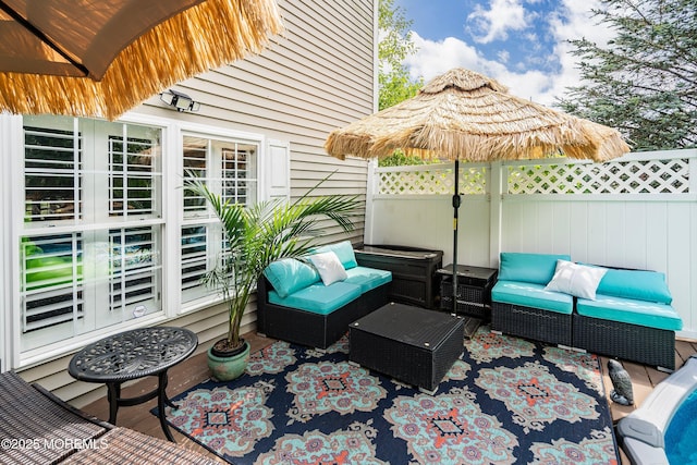 648 Point Ave, Brick, NJ 08724 - view of patio / terrace featuring an outdoor living space and french doors