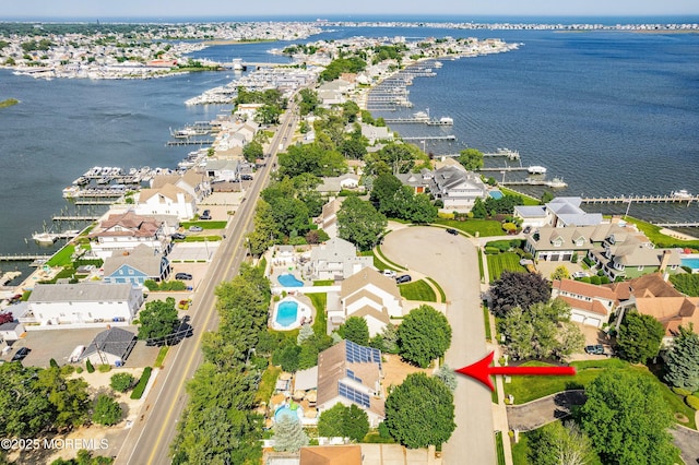 648 Point Ave, Brick, NJ 08724 - aerial overview of property's location with a large body of water, a marina, and nearby suburban area