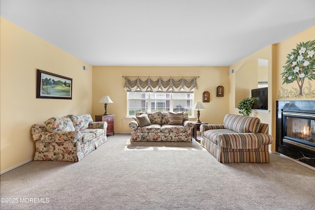 6 Boticelli Ct, Manchester, NJ 08759 - living area with carpet flooring and a tiled fireplace