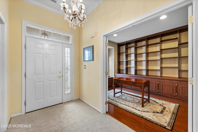 6 Boticelli Ct, Manchester, NJ 08759 - carpeted foyer with crown molding and a chandelier