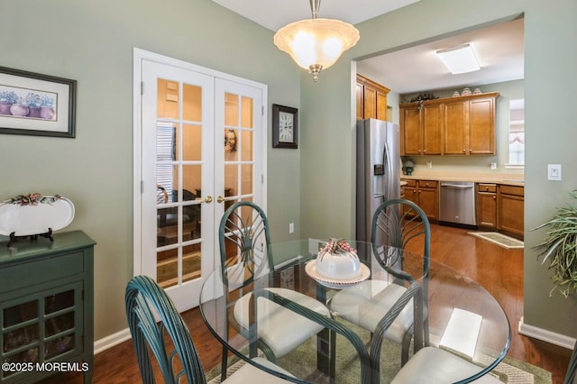 10 Inkberry Ln, Howell, NJ 07731 - dining area with french doors and dark wood-style flooring