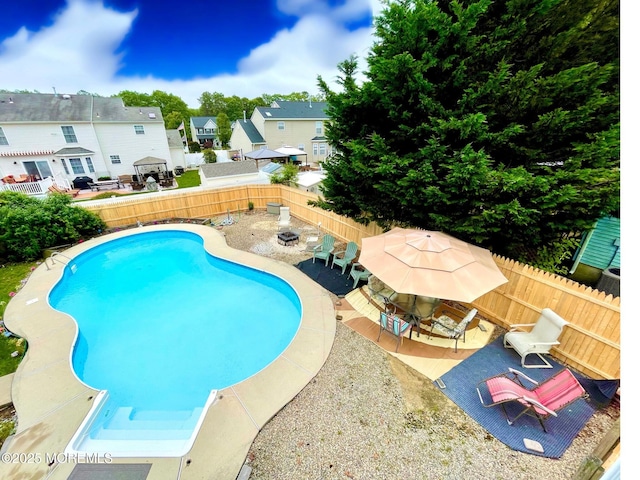 229 Stern Ave, Manahawkin, NJ 08050 - view of pool with a patio, a fenced backyard, and a residential view