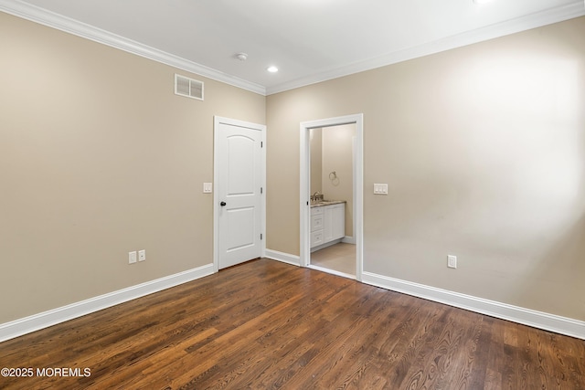 7 Rodeo Ct, Howell, NJ 07731 - unfurnished bedroom with crown molding, recessed lighting, and dark wood finished floors