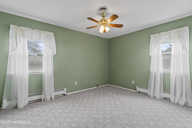 3 Shaw Ct, Toms River, NJ 08757 - unfurnished room with healthy amount of natural light, carpet floors, ceiling fan, and baseboard heating