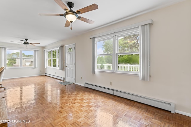 3 Shaw Ct, Toms River, NJ 08757 - entrance foyer with a baseboard radiator and a ceiling fan