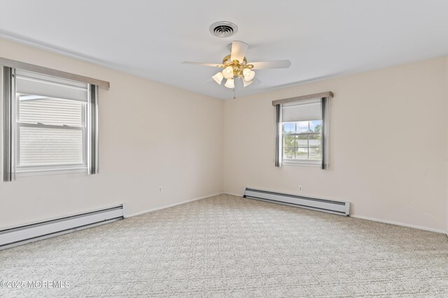 3 Shaw Ct, Toms River, NJ 08757 - empty room with a baseboard radiator, carpet floors, and ceiling fan