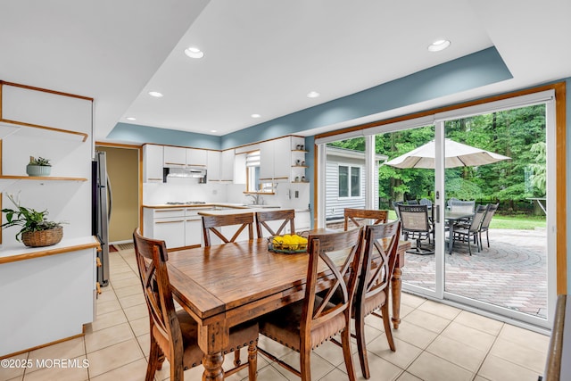 25 Canadian Woods Rd, Marlboro, NJ 07746 - dining room with light tile patterned floors and recessed lighting