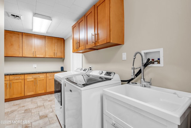 25 Canadian Woods Rd, Marlboro, NJ 07746 - washroom with cabinet space, separate washer and dryer, and stone finish flooring