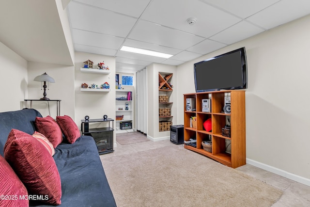 25 Canadian Woods Rd, Marlboro, NJ 07746 - living area featuring a drop ceiling and light tile patterned floors