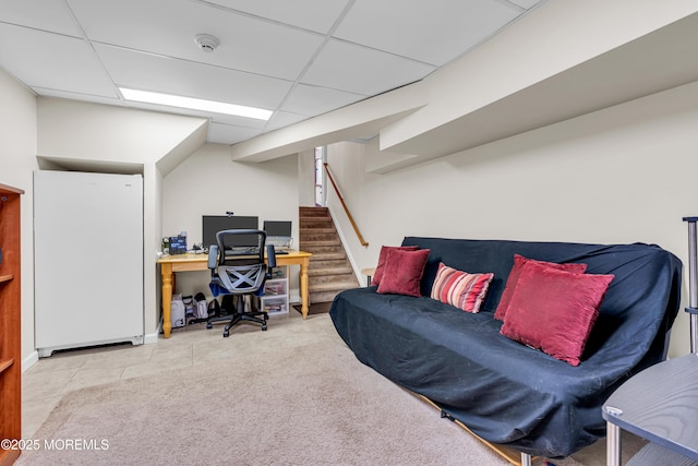 25 Canadian Woods Rd, Marlboro, NJ 07746 - tiled office with a paneled ceiling
