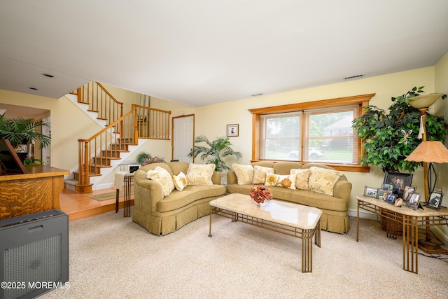 5 Hampton Dr, Jackson, NJ 08527 - carpeted living room featuring stairs
