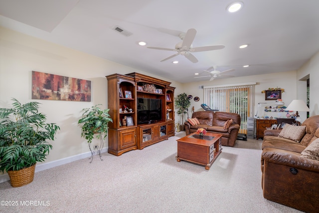 5 Hampton Dr, Jackson, NJ 08527 - carpeted living area with ceiling fan and recessed lighting