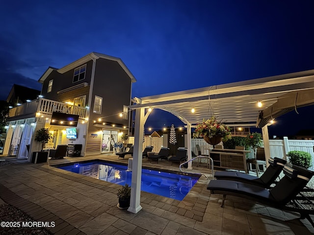 917 Jane Dr, Beach Haven West, NJ 08050 - pool at twilight with a patio and outdoor lounge area