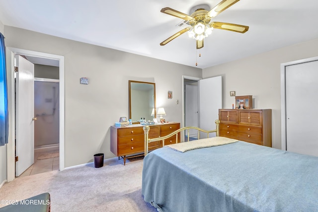15 Rodhos St, Toms River, NJ 08757 - bedroom with carpet floors, ceiling fan, and connected bathroom