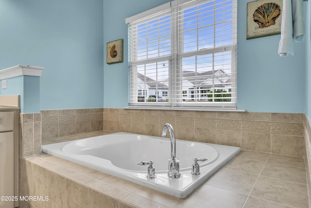 42 Eagleswood Dr, Waretown, NJ 08758 - full bathroom with a garden tub, healthy amount of natural light, and vanity