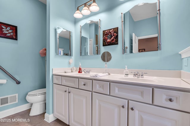 42 Eagleswood Dr, Waretown, NJ 08758 - bathroom with double vanity and tile patterned flooring