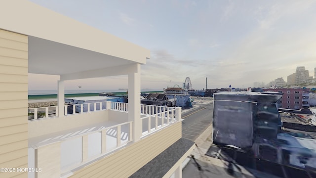 1300 Ocean Ter, Seaside Heights, NJ 08751 - wooden terrace featuring a water view and a view of city