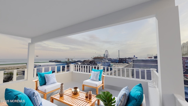 1300 Ocean Ter, Seaside Heights, NJ 08751 - balcony with a water view and an outdoor hangout area