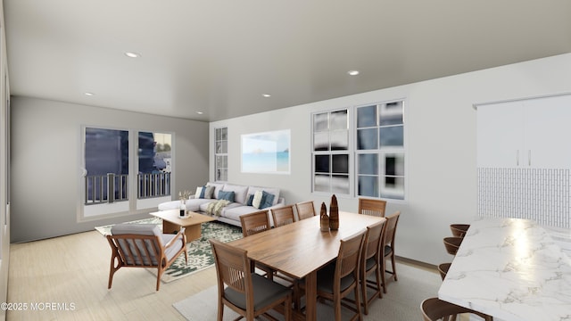 1300 Ocean Ter, Seaside Heights, NJ 08751 - dining area with recessed lighting and light wood-type flooring