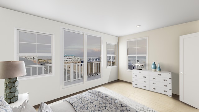 1300 Ocean Ter, Seaside Heights, NJ 08751 - bedroom featuring light wood-style floors and recessed lighting