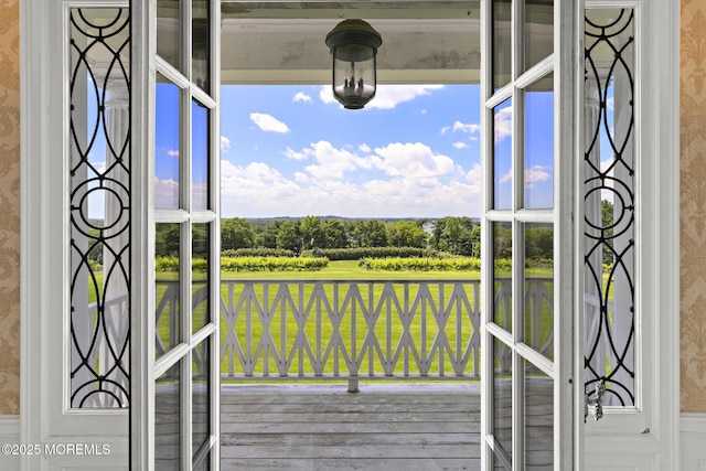 713 Navesink River Rd, Red Bank, NJ 07701 - entryway with wallpapered walls