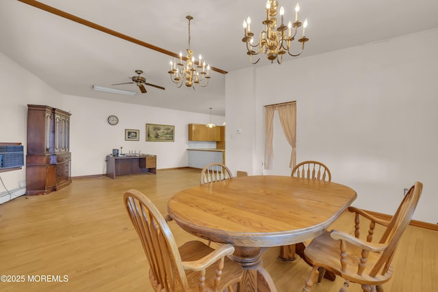 193 Ocean Blvd, Atlantic Highlands, NJ 07716 - dining room featuring light wood finished floors, ceiling fan, and a chandelier