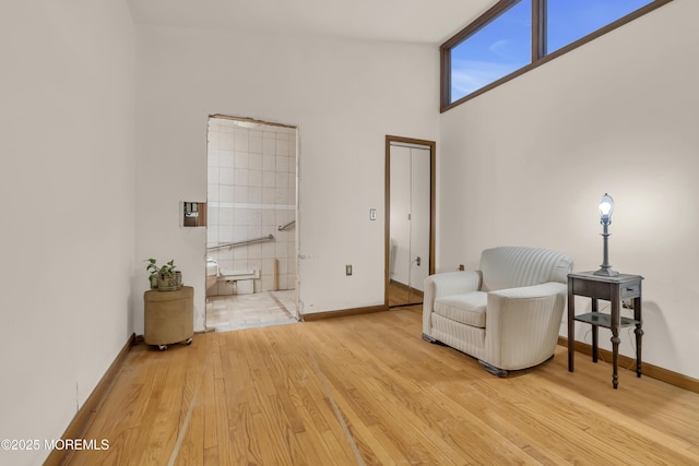 193 Ocean Blvd, Atlantic Highlands, NJ 07716 - living area with wood finished floors and a high ceiling