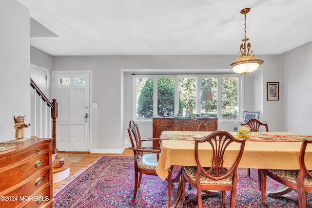 708 New York Blvd, Sea Girt, NJ 08750 - dining space with light wood-type flooring and stairway