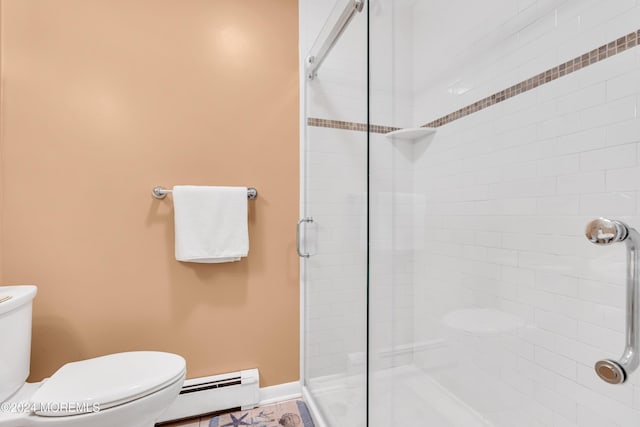 708 New York Blvd, Sea Girt, NJ 08750 - full bathroom with baseboard heating and a shower stall