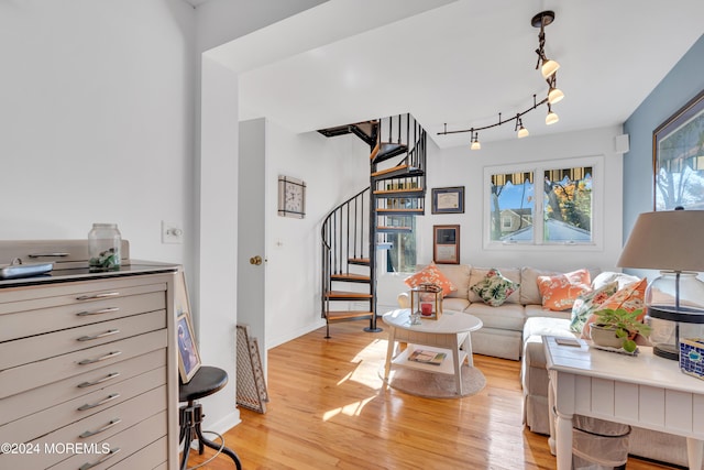 708 New York Blvd, Sea Girt, NJ 08750 - living area featuring stairway and light wood finished floors