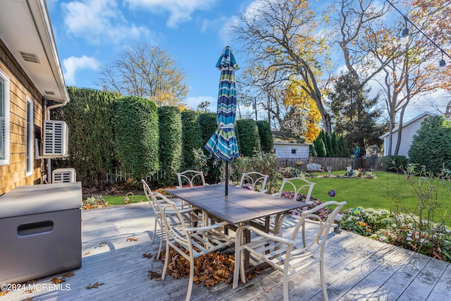 708 New York Blvd, Sea Girt, NJ 08750 - wooden deck featuring outdoor dining space and a fenced backyard