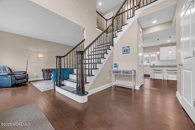 10 Willow Ave, Matawan, NJ 07747 - stairway with wood finished floors and recessed lighting