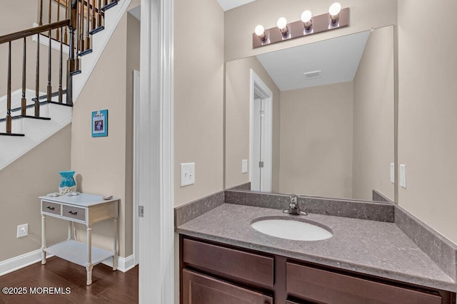 10 Willow Ave, Matawan, NJ 07747 - bathroom with vanity and wood finished floors